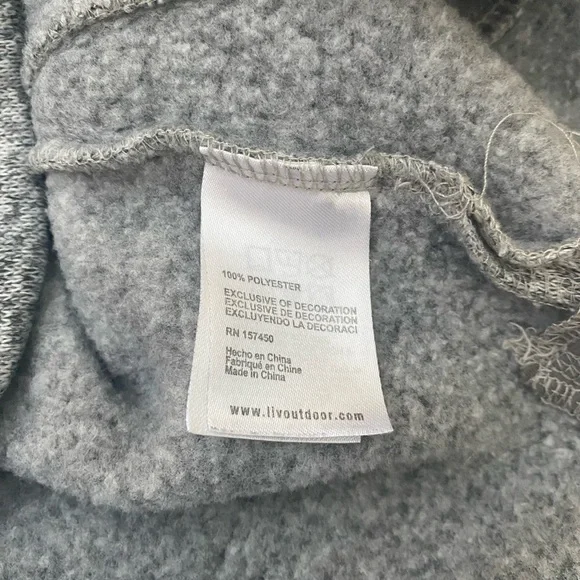 Life Gray Fair Isle Fleece Pullover Hoodie Button Women's Sweatshirt Large - Picture 8 of 13